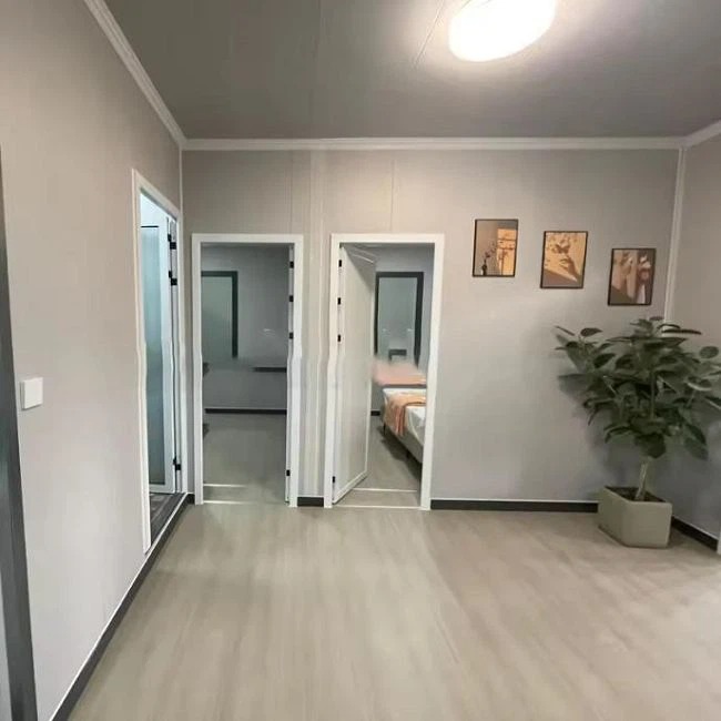 Interior modular con dormitorios